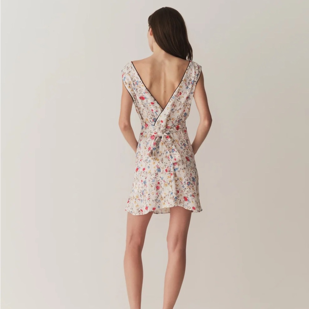 Doen Floral Mini Dress - Cream and Red